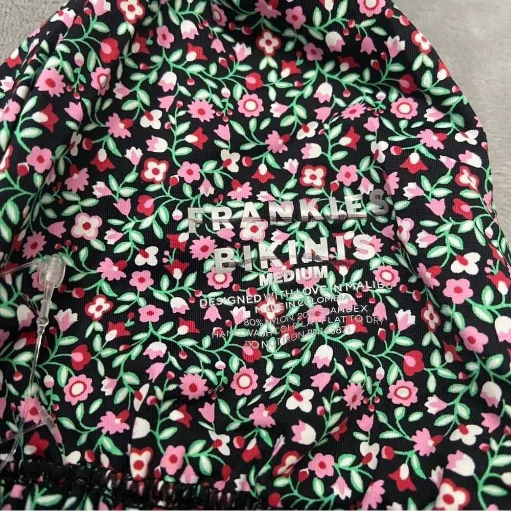 New! Frankie’s Bikinis Kealy triangle bikini top summer nights floral 4651